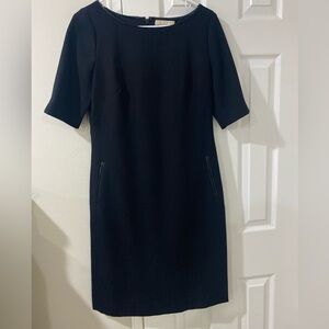 Banana Republic Black Sheath Dress 3/4 Sleeve Crew Neck